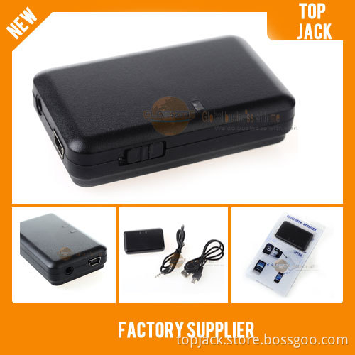 H166 Bluetooth V2.1 Audio Music Receiver Dock Adaptor W 3.5mm Wireless Stereo Adapter for iPhone, Samsung Galaxy Black
